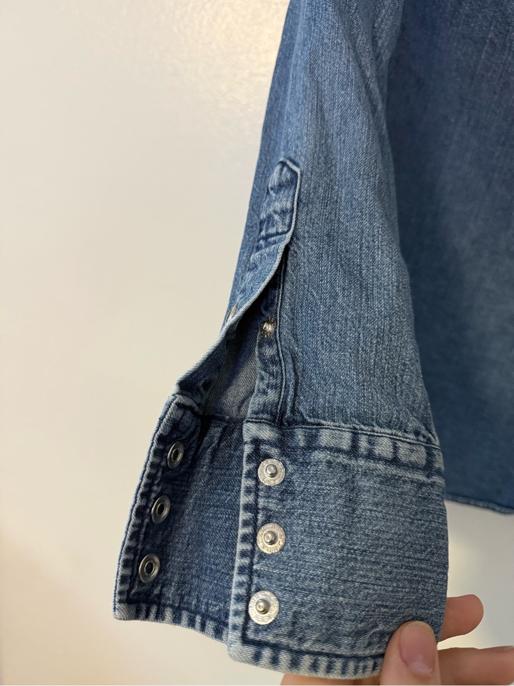 Vintage Ralph Lauren Sport Denim Western Buttondown Jean Shirt - Womens Sm (4) - Picture 7 of 8